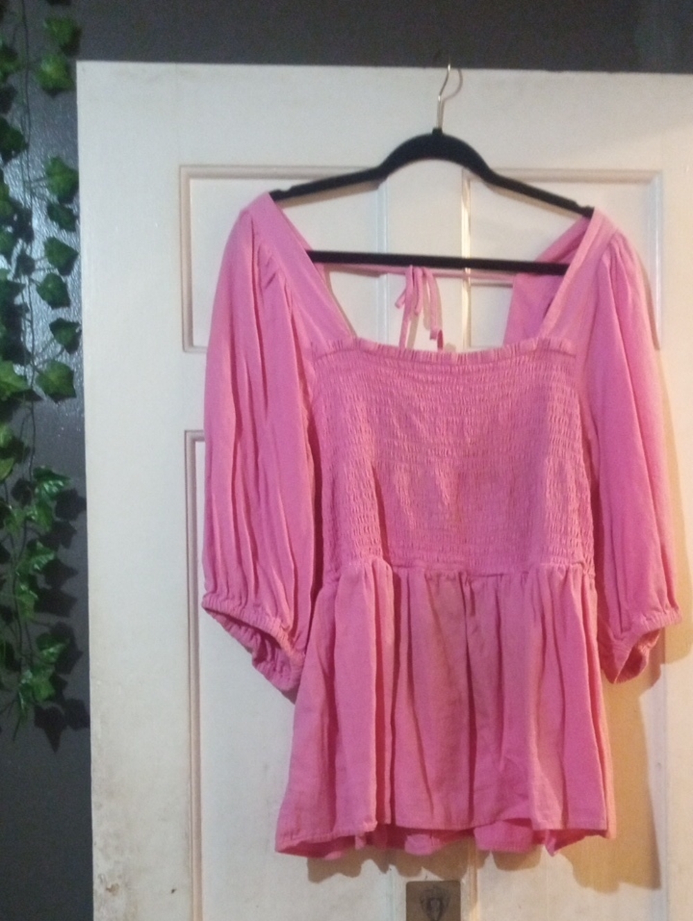 Pink Smocked Peasant Blouse - Women Tops